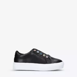 KURT GEIGER LONDON Mini Liviah Embellished Leather Trainers 6-7 Years Black
