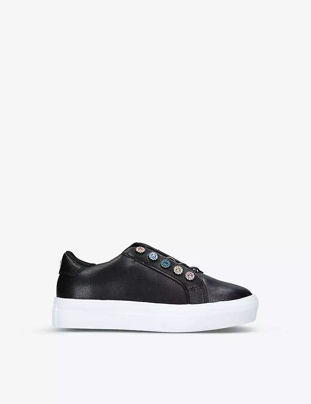 KURT GEIGER LONDON Mini Liviah Embellished Leather Trainers 6-7 Years Black 7 KURT GEIGER LONDON Mini Liviah Embellished Leather Trainers 6-7 Years Black - Image 5