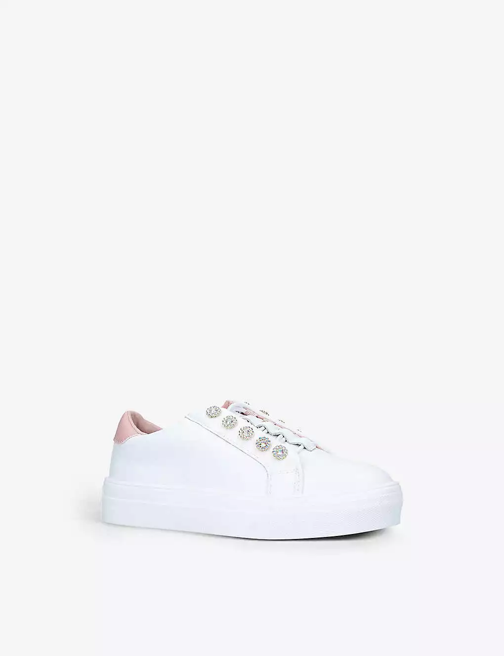 KURT GEIGER LONDON Mini Liviah Embellished Leather Trainers 6-7 Years White 5 KURT GEIGER LONDON Mini Liviah Embellished Leather Trainers 6-7 Years White - Image 3