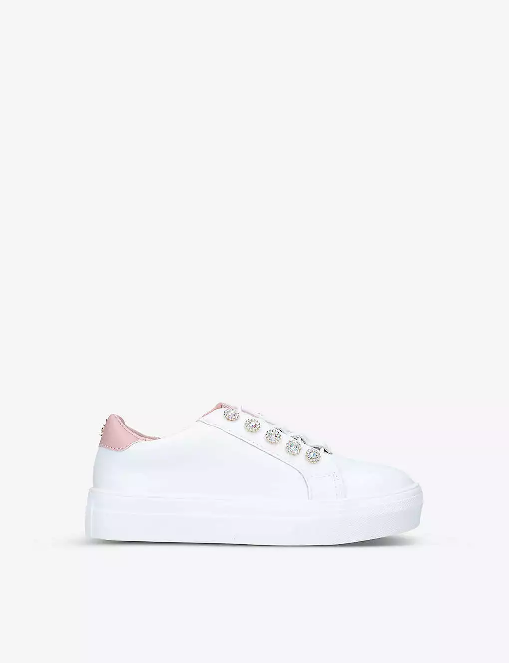 KURT GEIGER LONDON Mini Liviah Embellished Leather Trainers 6-7 Years White 7 KURT GEIGER LONDON Mini Liviah Embellished Leather Trainers 6-7 Years White - Image 5