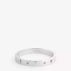 KURT GEIGER LONDON Crystal-embellished Eagle-head Brass Bangle For Womens Silver