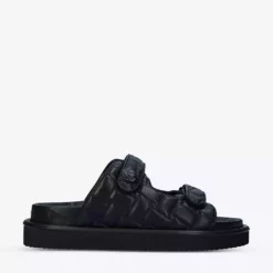 KURT GEIGER LONDON Orson Quilted Satin Sandals Black