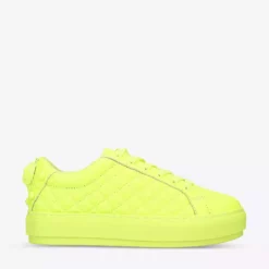 KURT GEIGER LONDON Laney Eagle Drench Leather Trainers For Womens Yellow