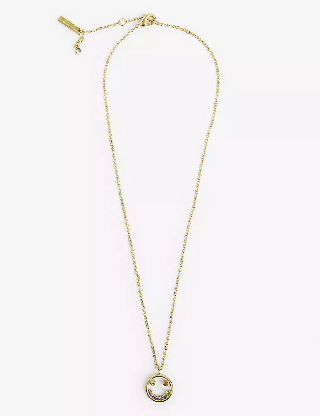 KURT GEIGER LONDON Smile-pendant Stone-encrusted Gold-tone Brass Necklace For Womens 6 KURT GEIGER LONDON Smile-pendant Stone-encrusted Gold-tone Brass Necklace For Womens - Image 4