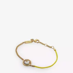 KURT GEIGER LONDON Smile Gold-tone Brass And Crystal String Bracelet For Womens