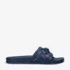 KURT GEIGER LONDON Milo Eagle Embellished Quilted Faux-leather Sliders Navy -KURT GEIGERLONDON Sales unnamed file 1084