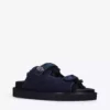 KURT GEIGER LONDON Orson Faux Fur-lined Suede Sandals Navy -KURT GEIGERLONDON Sales unnamed file 1092