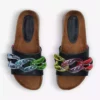 KURT GEIGER LONDON Ozark Rainbow-chain Leather Slides For Womens Black 9 KURT GEIGER LONDON Ozark Rainbow-chain Leather Slides For Womens Black -KURT GEIGERLONDON Sales unnamed file 1096