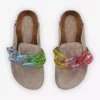 KURT GEIGER LONDON Ozark Rainbow-chain Leather Mules For Womens Taupe -KURT GEIGERLONDON Sales unnamed file 1102