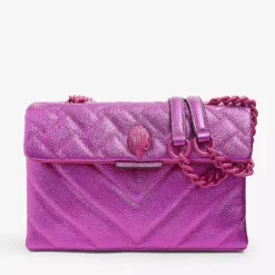 KURT GEIGER LONDON Kensington Drench Quilted Leather Shoulder Bag For Womens Pale Pink