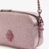 KURT GEIGER LONDON Kensington Crystal-embellished Metallic-leather Cross-body Camera Bag For Womens Pink -KURT GEIGERLONDON Sales unnamed file 1143