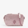 KURT GEIGER LONDON Kensington Crystal-embellished Metallic-leather Cross-body Camera Bag For Womens Pink -KURT GEIGERLONDON Sales unnamed file 1146