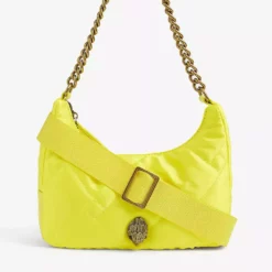 KURT GEIGER LONDON Quilted Recycled-nylon Cross-body Bag For Womens Yellow