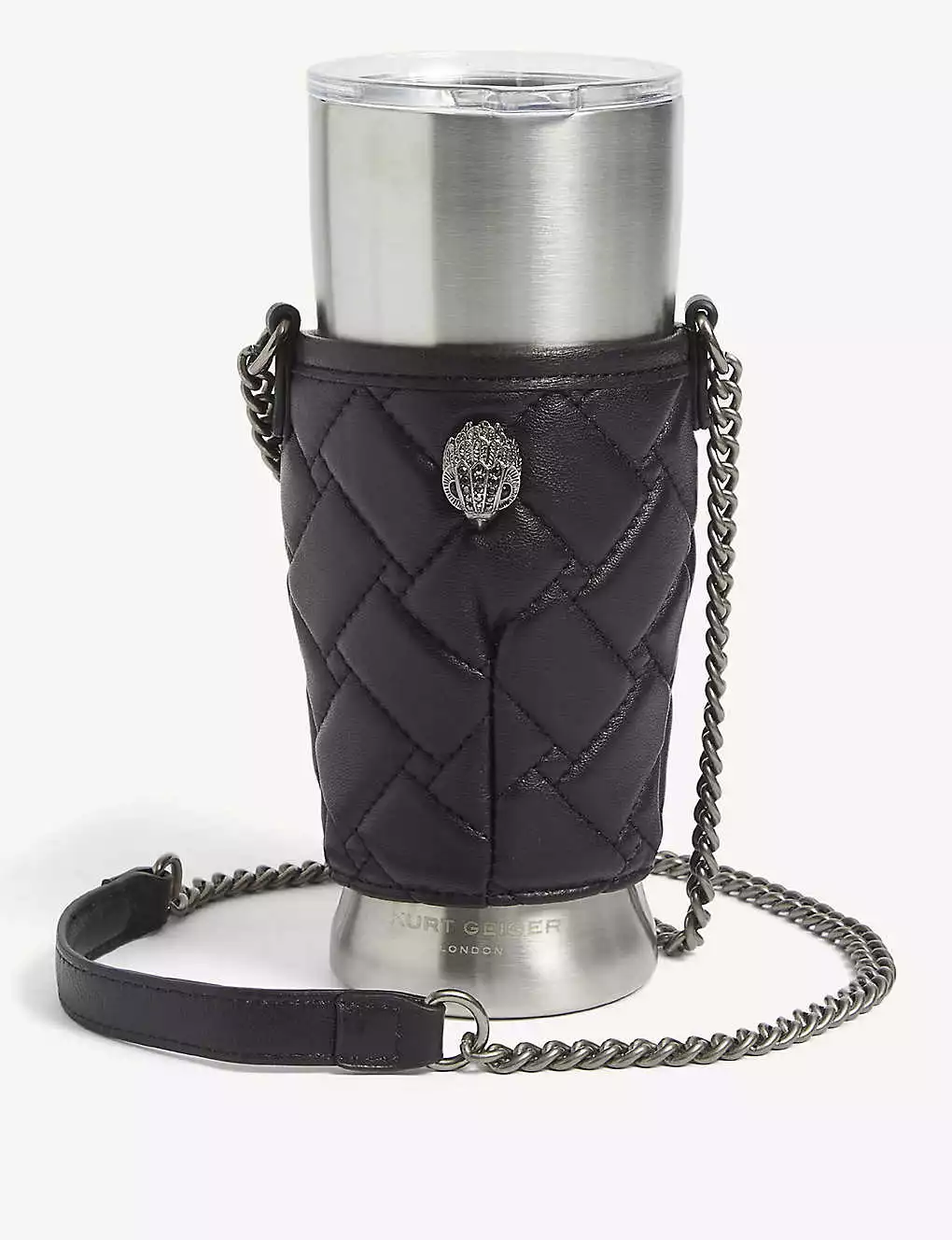 KURT GEIGER LONDON Chain-strap Cross-body Wine Glass Holder For Womens Black 3 KURT GEIGER LONDON Chain-strap Cross-body Wine Glass Holder For Womens Black