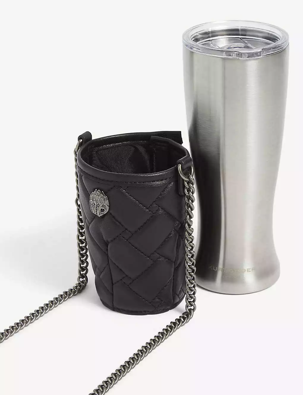 KURT GEIGER LONDON Chain-strap Cross-body Wine Glass Holder For Womens Black 6 KURT GEIGER LONDON Chain-strap Cross-body Wine Glass Holder For Womens Black - Image 4