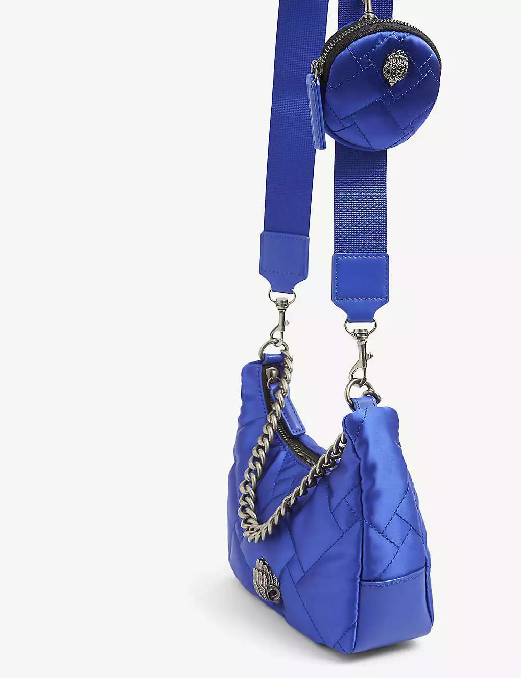KURT GEIGER LONDON Quilted Recycled Nylon Cross-body Bag For Womens Blue 4 KURT GEIGER LONDON Quilted Recycled Nylon Cross-body Bag For Womens Blue - Image 2
