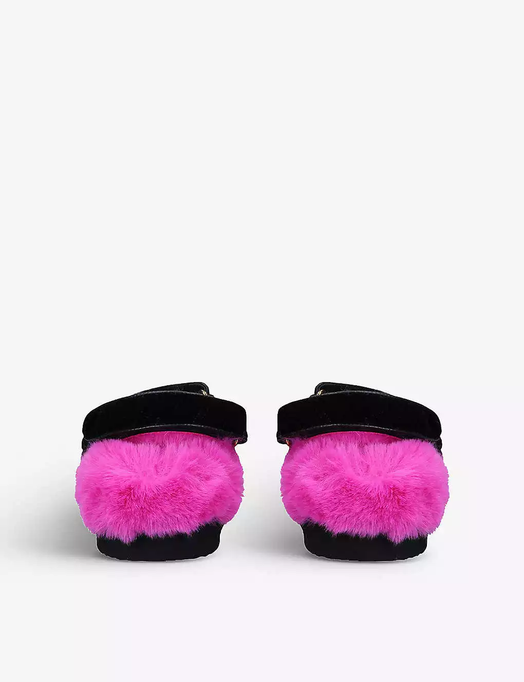 KURT GEIGER LONDON Orson Faux Fur-lined Velvet Sandals For Womens Black/comb 6 KURT GEIGER LONDON Orson Faux Fur-lined Velvet Sandals For Womens Black/comb - Image 4