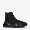 KURT GEIGER LONDON Lettie Crystal-embellished Knitted High-top Sock Trainers For Womens Black 1 KURT GEIGER LONDON Lettie Crystal-embellished Knitted High-top Sock Trainers For Womens Black -KURT GEIGERLONDON Sales unnamed file 1194