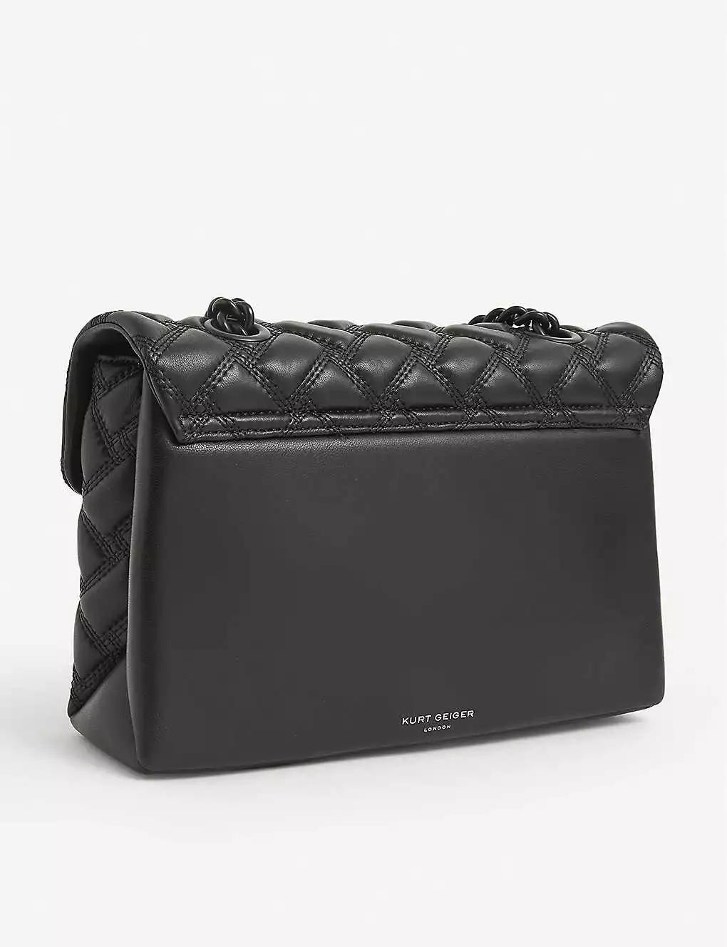 KURT GEIGER LONDON Kensington Drench Leather Shoulder Bag For Womens Black 5 KURT GEIGER LONDON Kensington Drench Leather Shoulder Bag For Womens Black - Image 3