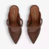 KURT GEIGER LONDON Duke Drench Crystal-embellished Faux-suede Heeled Mules For Womens Brown -KURT GEIGERLONDON Sales unnamed file 1204