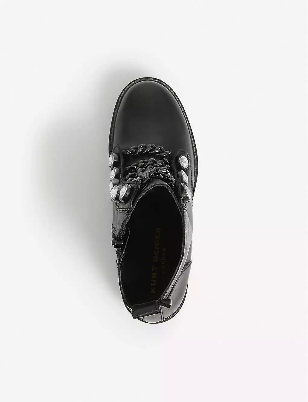 KURT GEIGER LONDON Bax Crystal-embellished Leather Ankle Boots For Womens Black 4 KURT GEIGER LONDON Bax Crystal-embellished Leather Ankle Boots For Womens Black - Image 2