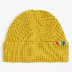 KURT GEIGER LONDON Logo-patch Cotton-blend Beanie For Womens Yellow