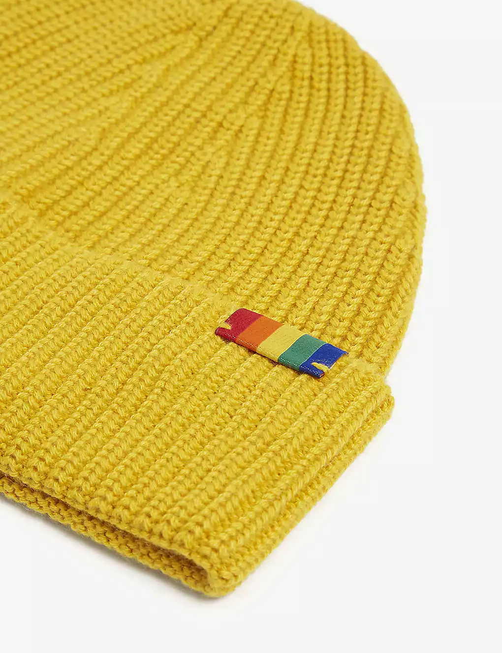KURT GEIGER LONDON Logo-patch Cotton-blend Beanie For Womens Yellow 4 KURT GEIGER LONDON Logo-patch Cotton-blend Beanie For Womens Yellow - Image 2