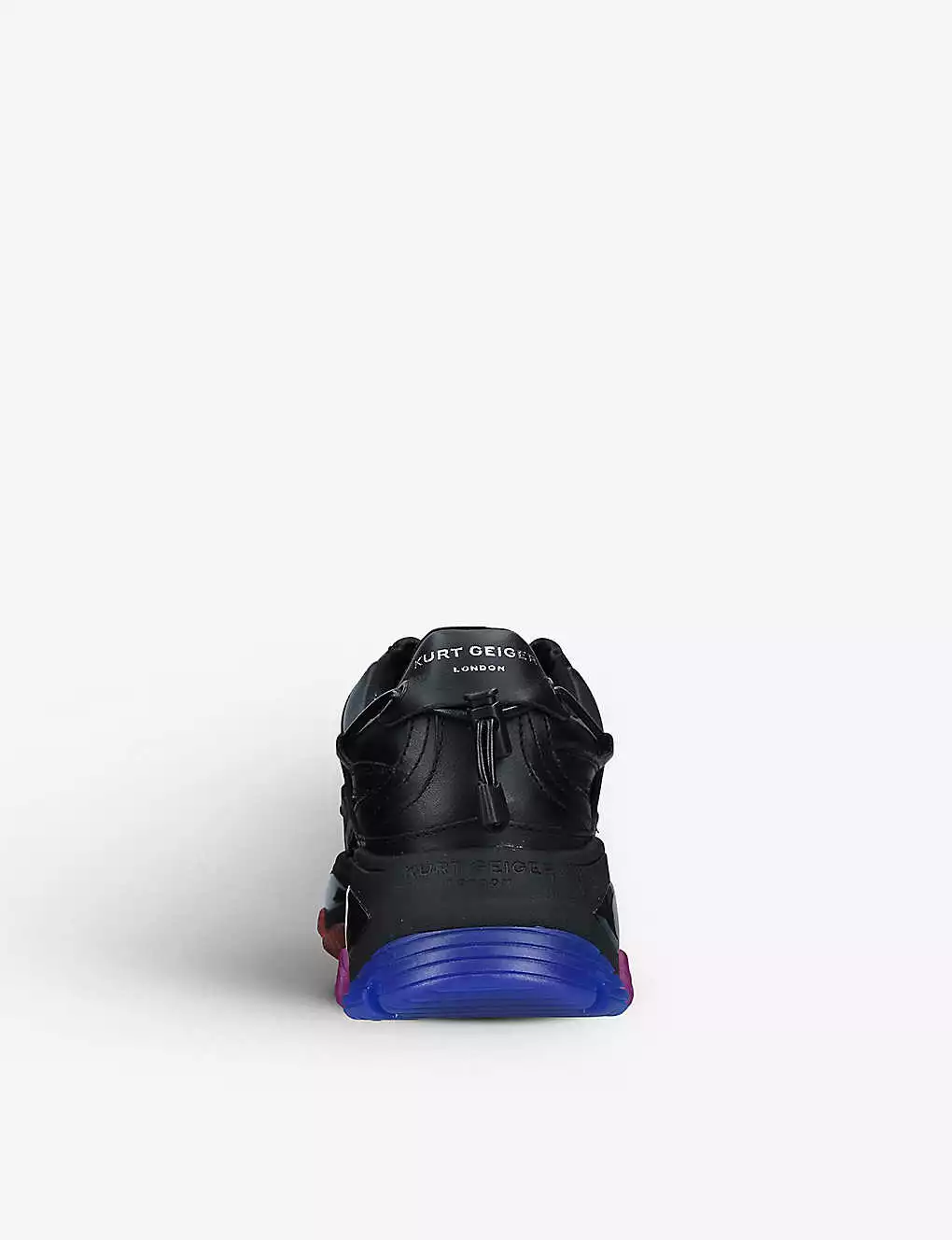 KURT GEIGER LONDON Lettie Rainbow-inset Chunky Leather Trainers For Womens Black 6 KURT GEIGER LONDON Lettie Rainbow-inset Chunky Leather Trainers For Womens Black - Image 4