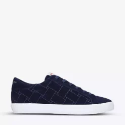 KURT GEIGER LONDON Lexi Stitch-detail Suede Trainers Navy