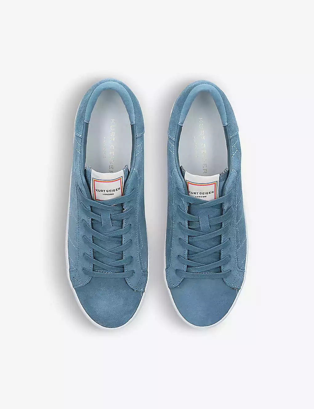 KURT GEIGER LONDON Lexi Stitch-detail Suede Trainers Blue 4 KURT GEIGER LONDON Lexi Stitch-detail Suede Trainers Blue - Image 2