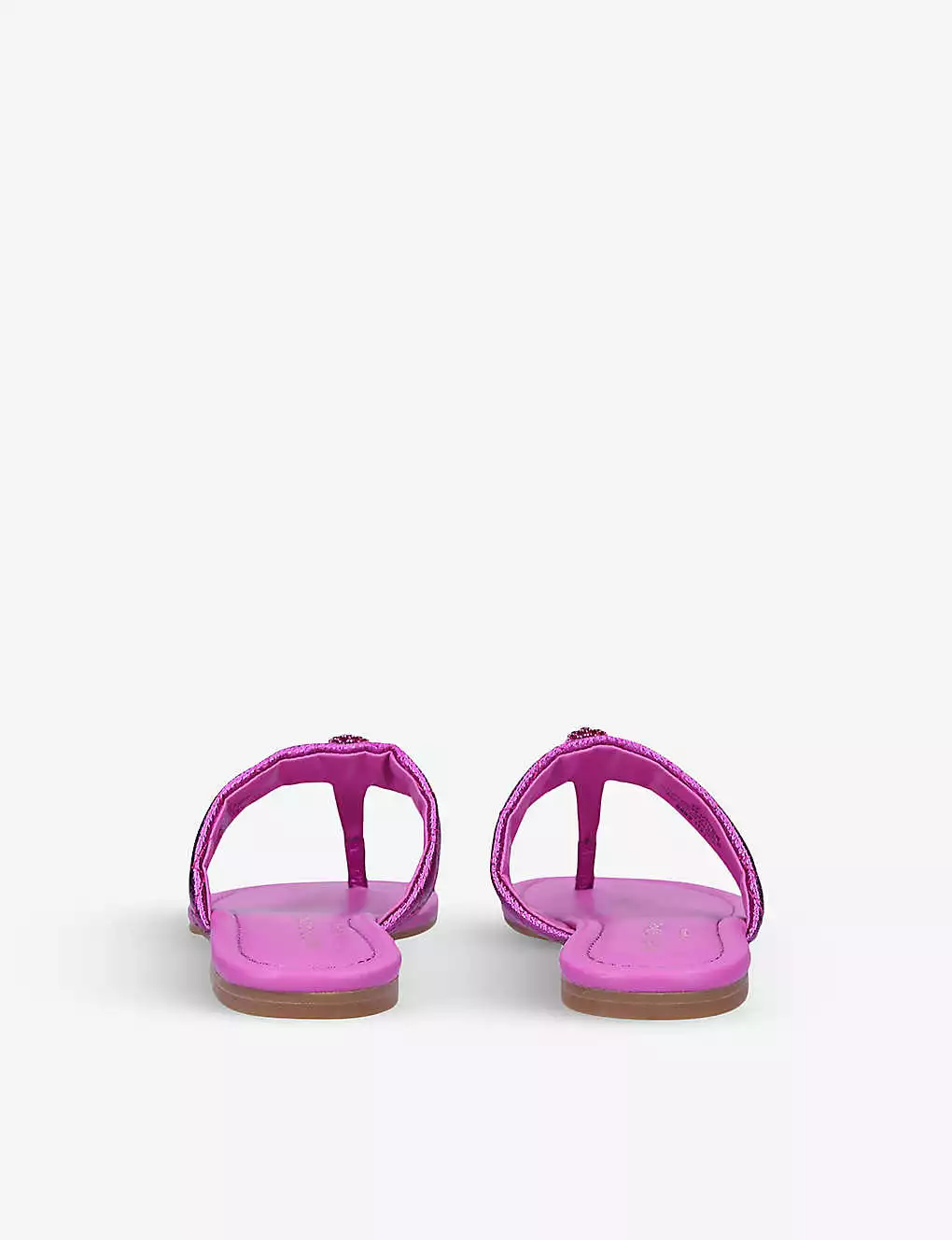 KURT GEIGER LONDON Kensington T-bar Leather Sandals For Womens Fuchsia 6 KURT GEIGER LONDON Kensington T-bar Leather Sandals For Womens Fuchsia - Image 4