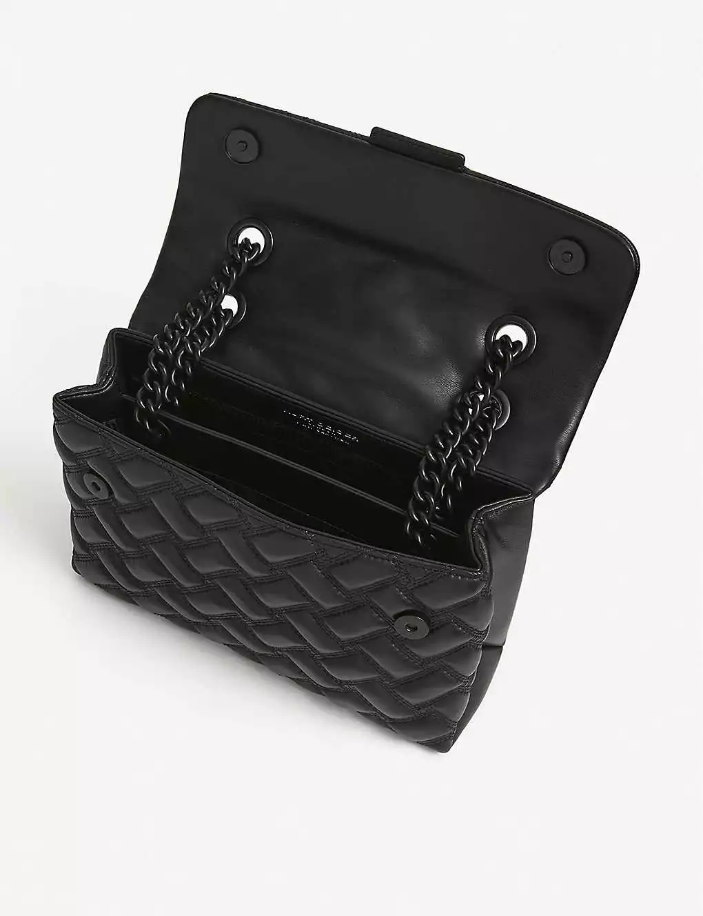 KURT GEIGER LONDON Kensington Drench Leather Shoulder Bag For Womens Black 6 KURT GEIGER LONDON Kensington Drench Leather Shoulder Bag For Womens Black - Image 4