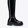 KURT GEIGER LONDON Britt Patent Faux-leather Knee-high Boots For Womens Black -KURT GEIGERLONDON Sales unnamed file 1303
