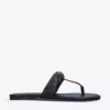 KURT GEIGER LONDON Kensington T-bar Leather Sandals For Womens Black -KURT GEIGERLONDON Sales unnamed file 1313