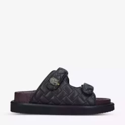 KURT GEIGER LONDON Orson Quilted Faux-leather Slides For Womens Black/comb