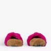 KURT GEIGER LONDON Chelsea Chain And Eagle-motif Faux-fur Slippers For Womens Camel/comb -KURT GEIGERLONDON Sales unnamed file 1357