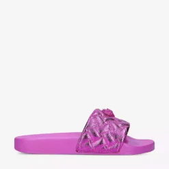 KURT GEIGER LONDON Meena Eagle Metallic Sliders Fuchsia
