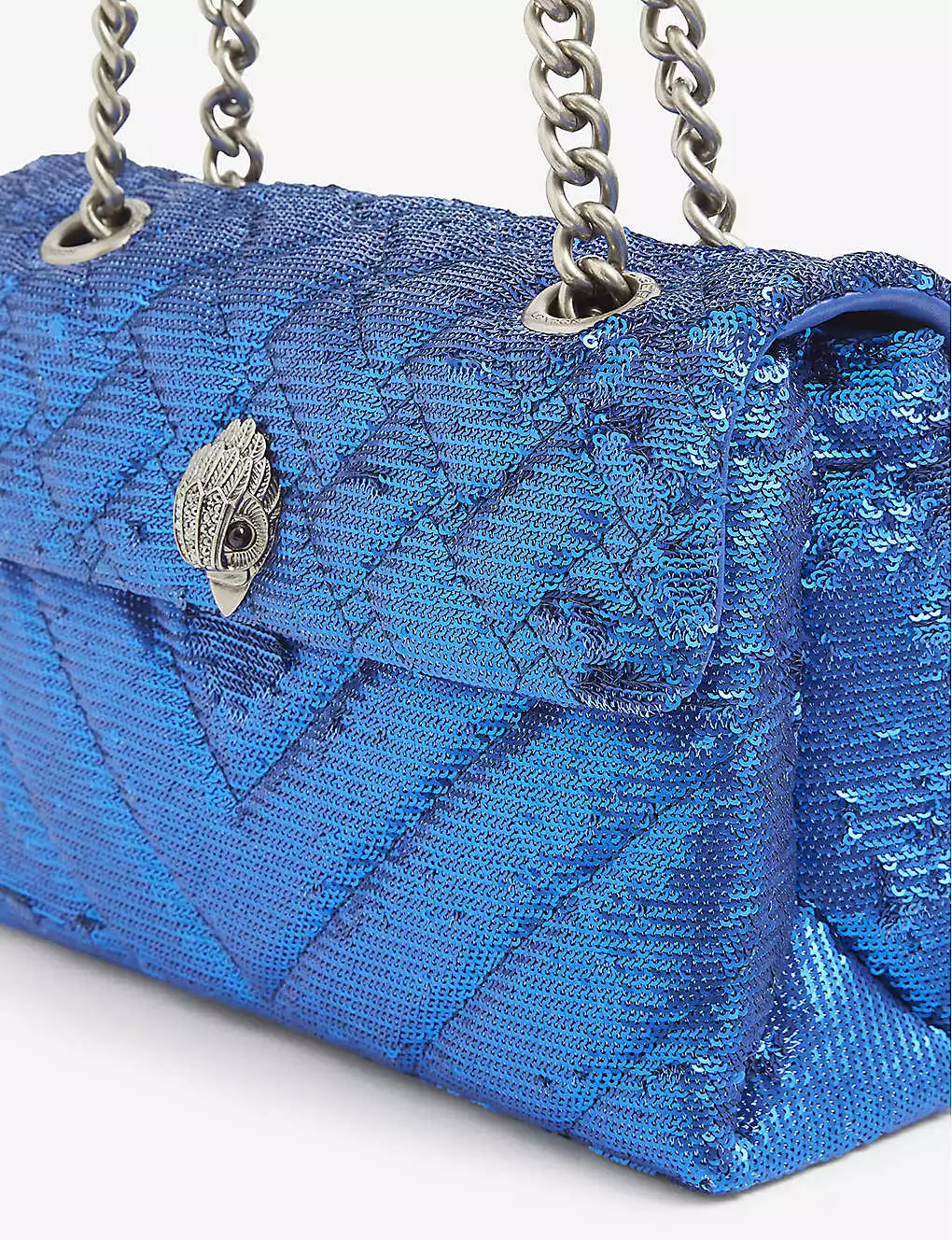 KURT GEIGER LONDON Kensington Sequinned Shoulder Bag For Womens Blue 4 KURT GEIGER LONDON Kensington Sequinned Shoulder Bag For Womens Blue - Image 2