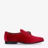 KURT GEIGER LONDON Hugh Eagle Duchess Embellished Velvet Loafers For Womens Red -KURT GEIGERLONDON Sales unnamed file 1370