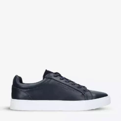 KURT GEIGER LONDON Worthing Faux-leather Trainers Navy