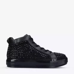 KURT GEIGER LONDON Laney Stud Faux-leather High-top Trainers Black