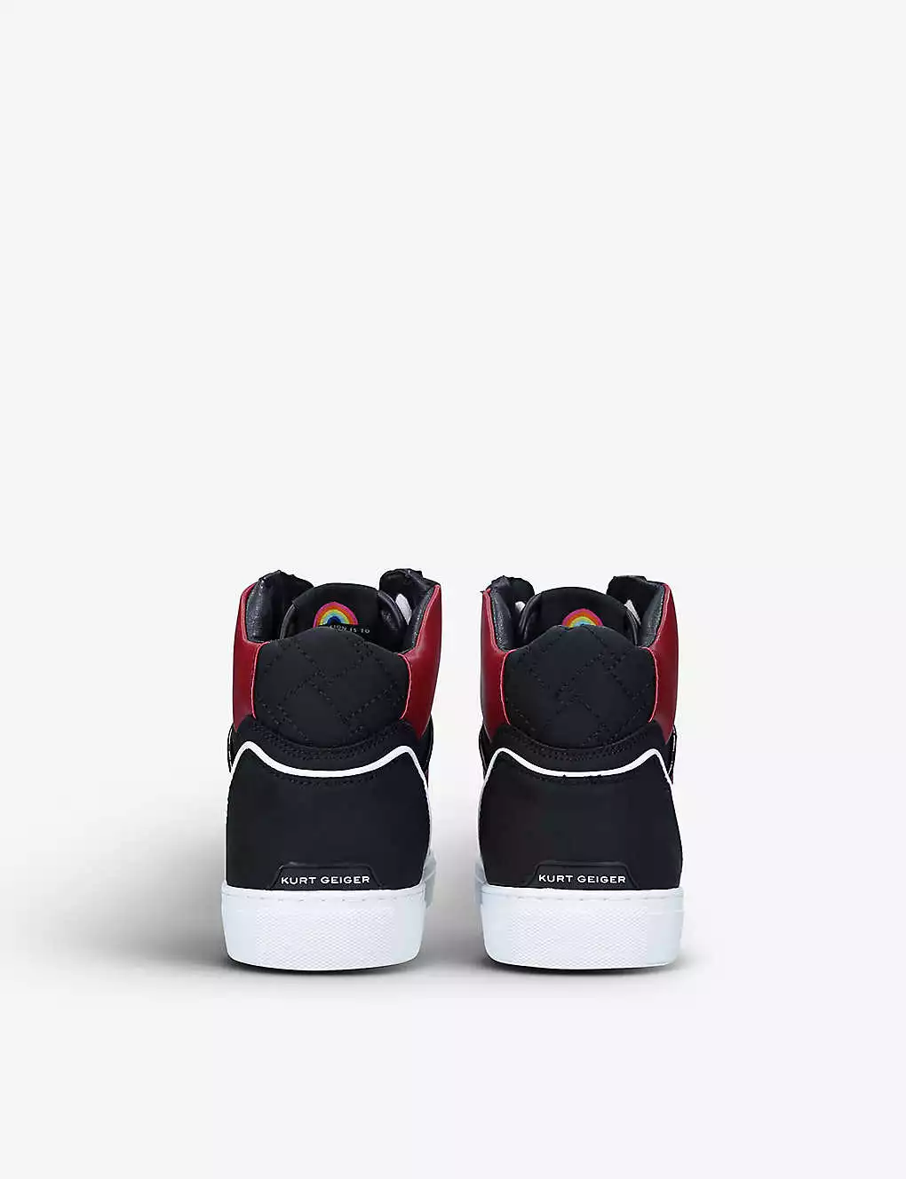 KURT GEIGER LONDON Lane High-top Panelled Faux-leather Trainers For Womens Blk/red 6 KURT GEIGER LONDON Lane High-top Panelled Faux-leather Trainers For Womens Blk/red - Image 4
