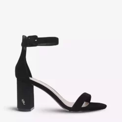 KURT GEIGER LONDON Langley Suede Heeled Sandals For Womens Black