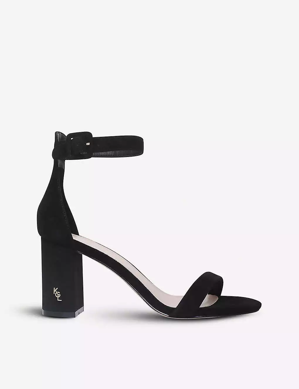 KURT GEIGER LONDON Langley Suede Heeled Sandals For Womens Black 3 KURT GEIGER LONDON Langley Suede Heeled Sandals For Womens Black