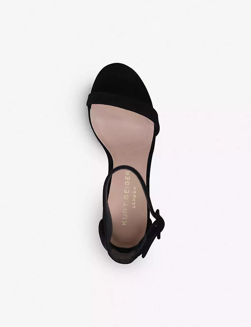 KURT GEIGER LONDON Langley Suede Heeled Sandals For Womens Black 6 KURT GEIGER LONDON Langley Suede Heeled Sandals For Womens Black - Image 4