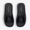 KURT GEIGER LONDON Oscar Eagle-embellished Croc-embossed Leather Sliders Black -KURT GEIGERLONDON Sales unnamed file 1422