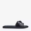 KURT GEIGER LONDON Oscar Eagle-embellished Croc-embossed Leather Sliders Black -KURT GEIGERLONDON Sales unnamed file 1425