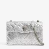 KURT GEIGER LONDON Kensington Sequin-embellished Quilted Cross-body Bag For Womens Silver -KURT GEIGERLONDON Sales unnamed file 145
