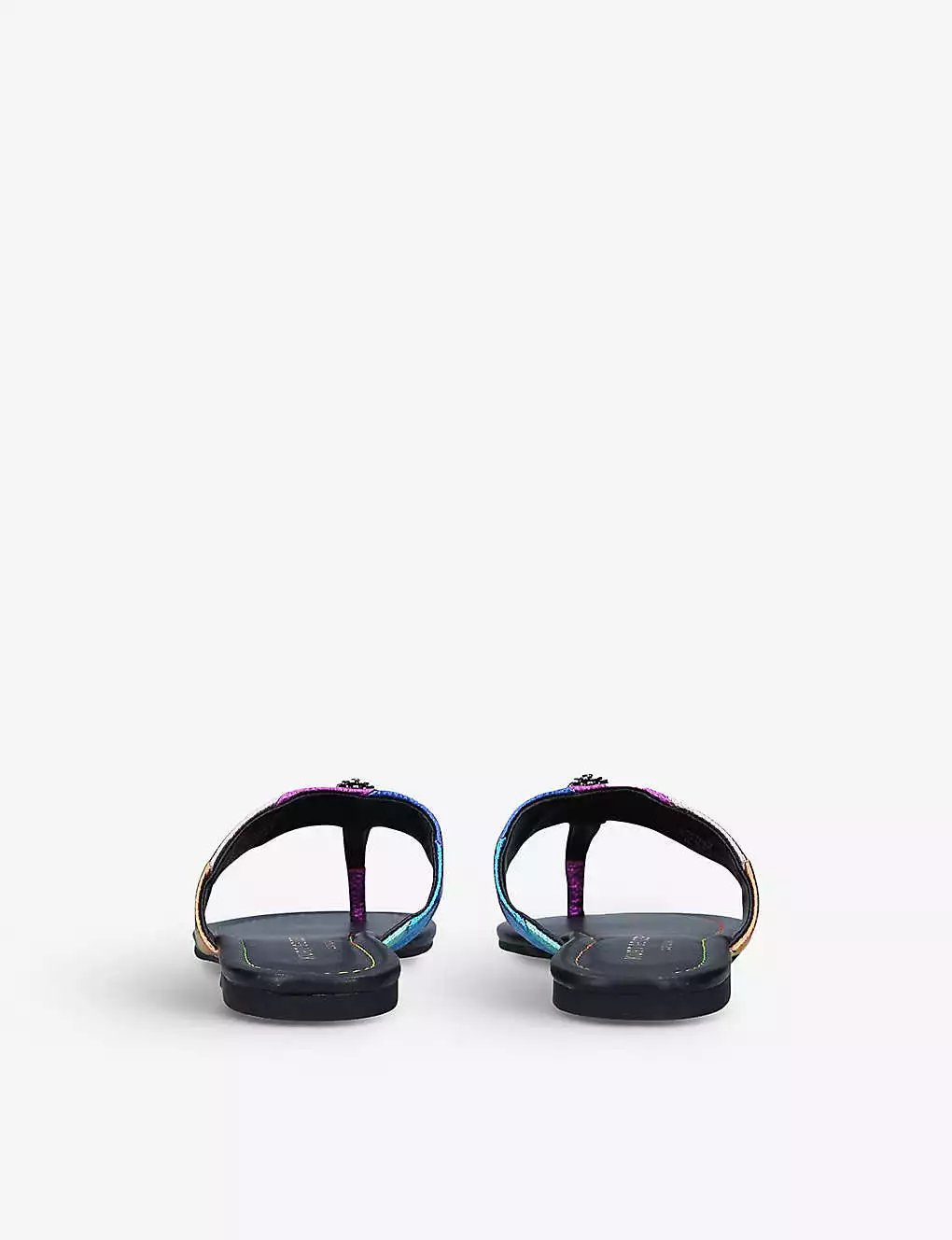 KURT GEIGER LONDON Kensington Striped T-bar Leather Sandals For Womens Mult/other 6 KURT GEIGER LONDON Kensington Striped T-bar Leather Sandals For Womens Mult/other - Image 4