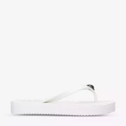KURT GEIGER LONDON Kensington Q Two-post Rubber Flip Flops For Womens Bone